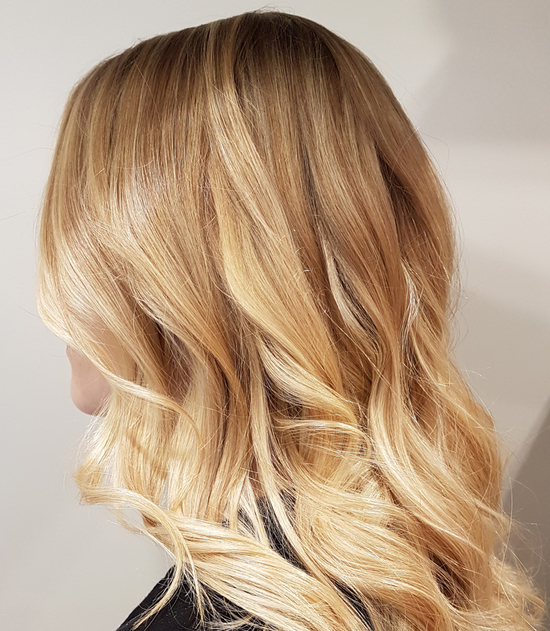 Blonde colour and waves by John St Hair Salon